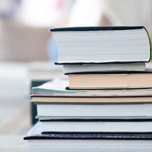 A stack of books on top of each other.