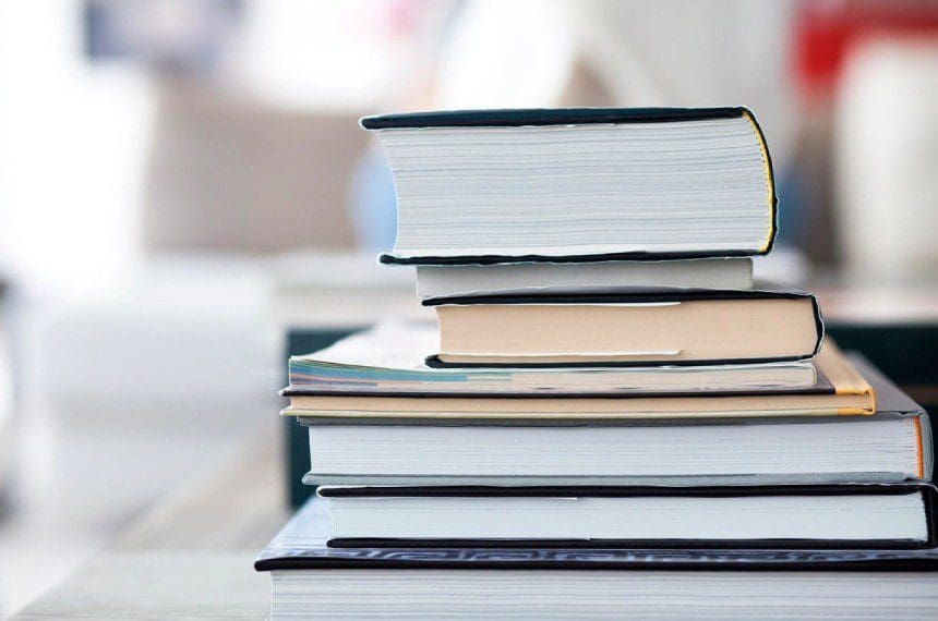 A stack of books on top of each other.